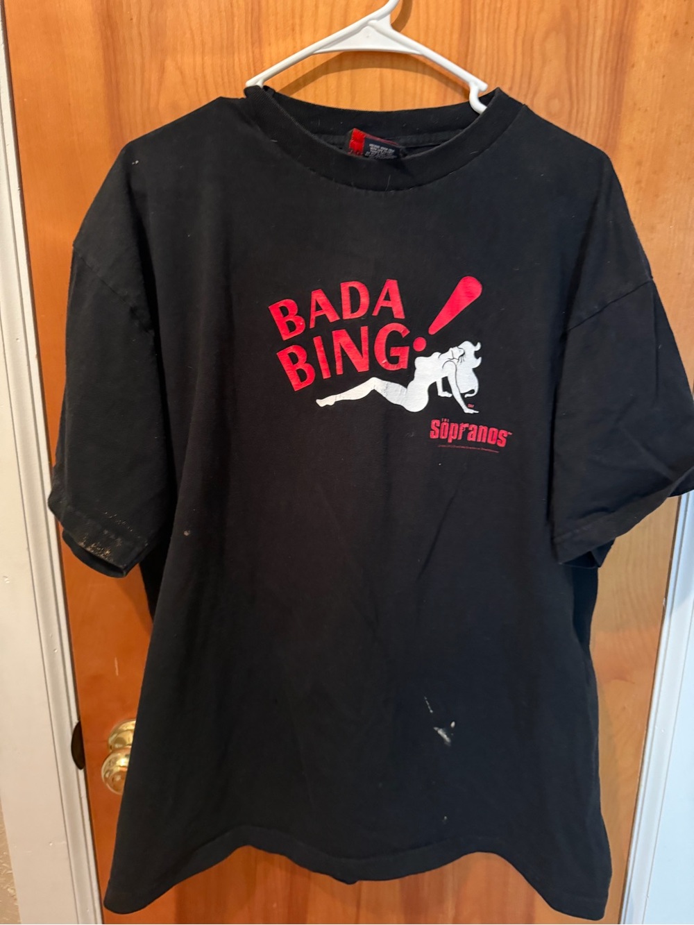 Vintage Y2K Sopranos Bada Bing HBO T-Shirt XL Black U.S. T’s Distressed
